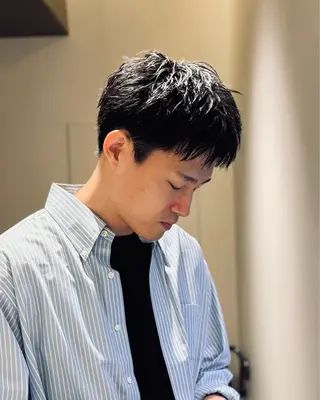 ショート パーマ メンズ スパイキーショート 大人パーマ 丸山のヘアスタイル