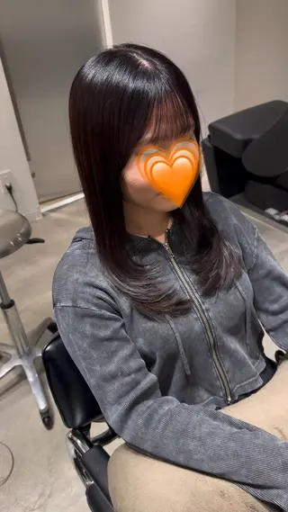 ロング カラー ヘアアレンジ MiU所属・韓国×髪質改善×美髪 縮毛矯正×レイヤーのヘアスタイル