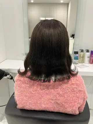 セミロング カラー ヘアアレンジ 🫧透明感ラベンダー 似合わせ🫧あい🫧のヘアスタイル