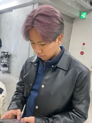 ショート カラー メンズ スパイラルパーマ 🌐hina⭐️のヘアスタイル