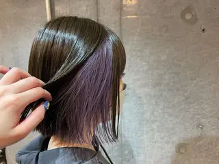 ショート カラー ボブ/インナーカラー ショート/佐野祥子のヘアスタイル