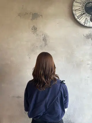 セミロング カラー なかやま れいかのヘアスタイル