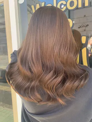 ミディアム カラー パーマ ヘアアレンジ メンズ キッズ ネイル マツエク・マツパ アイブロウ 🤍韓国風/艶髪🤍 鳥越美羽のヘアスタイル