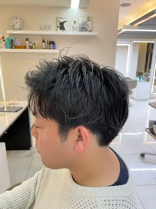 ショート メンズ 髪質改善/縮毛/トリ ートメント/平野広大のヘアスタイル
