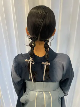 セミロング カラー ヘアアレンジ arrow🖤 もえみのヘアスタイル