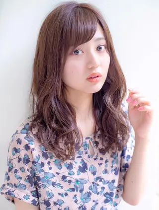 セミロング カラー パーマ ❣️モテ髪❣️佐野 圭佑のヘアスタイル