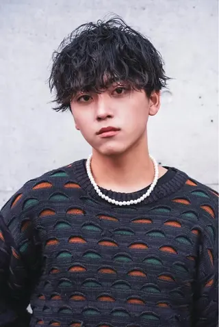 ミディアム パーマ メンズ kei/透明感カラー /縮毛矯正/メンズのヘアスタイル