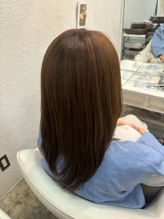ミディアム 山﨑彩乃 🫧 縮毛矯正🪐のヘアスタイル