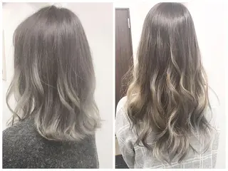 ミディアム カラー ヤナ マネージャーのヘアスタイル