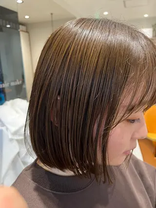 ミディアム 縮毛矯正 松崎祥のヘアスタイル