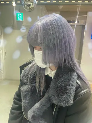 セミロング カラー 艶ハイトーン👑♡ NATSUKIのヘアスタイル