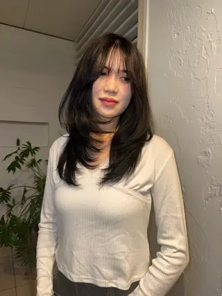 ロング YURiA レイヤー🫧暖色のヘアスタイル