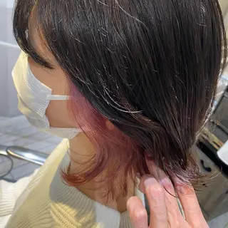 ミディアム カラー 神奈川大学最寄り白楽 三本松巧のヘアスタイル