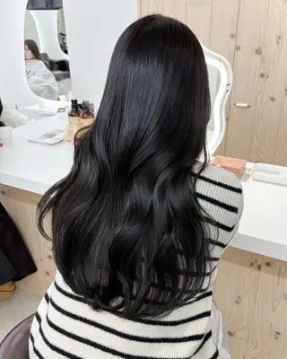 ミディアム カラー 新宿/韓国ヘア/ 髪質改善ストレートのヘアスタイル