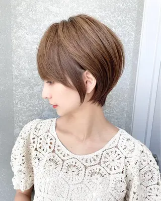 ショート カラー パーマ 似合わせカット/ボブ /𝒕𝒐-𝒌𝒊のヘアスタイル