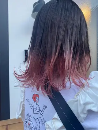 セミロング カラー 暖色艶カラー♥️ nagi♥️のヘアスタイル