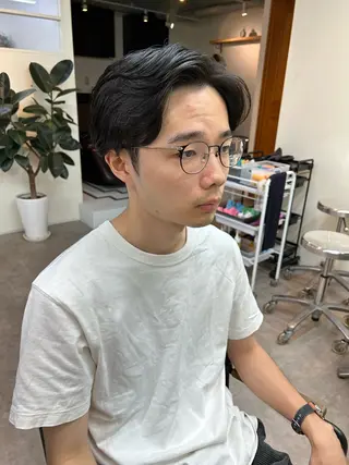 パーマ メンズ yumeka🩶ボブ 暖色/透け感カラーのヘアスタイル