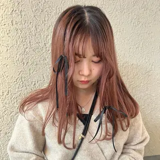 ヘアアレンジ センターパート/ 暖色カラーayuのヘアスタイル