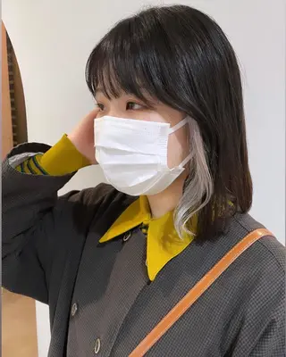 ミディアム Null 表参道所属・岩下昂世/ ハイトーン/デザインのヘアスタイル