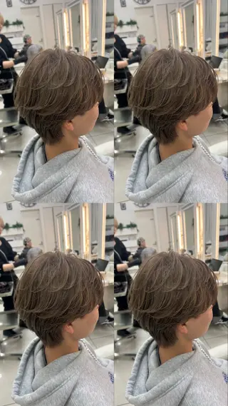 ミディアム カラー パーマ メンズ 髪質改善/艶カラー/ メンズパーマ/鈴木のヘアスタイル