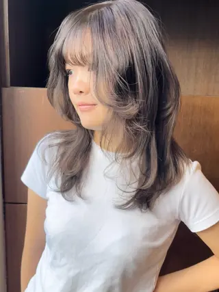 ロング カラー 髪質改善ｶﾗｰ ｹｱﾌﾞﾘｰﾁ/ﾀﾑのヘアスタイル