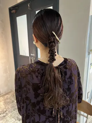ロング カラー ヘアアレンジ ツキノキ ミナのヘアスタイル