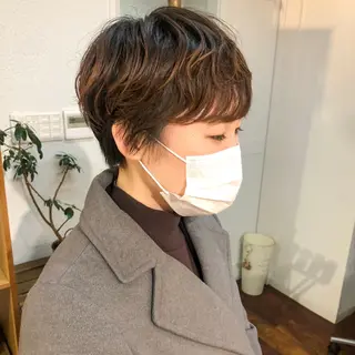 ショート パーマ 水野 雪 /パーマ/暖色カラーのヘアスタイル