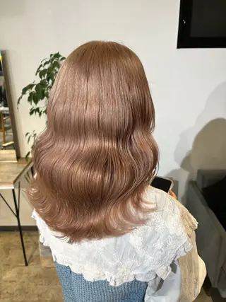 セミロング カラー 暖色カラー🍒 ケアブリーチ/akiのヘアスタイル