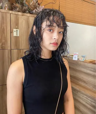 セミロング カラー パーマ ヘアアレンジ パーマ指名No1 /namiのヘアスタイル