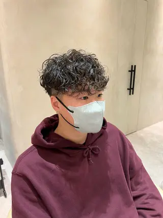 ショート パーマ メンズ 波巻きスパイラルパー マ/シャドウパーマ駿のヘアスタイル