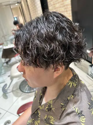 ショート パーマ メンズ 💈メンズ特化 美容師サキ💈のヘアスタイル