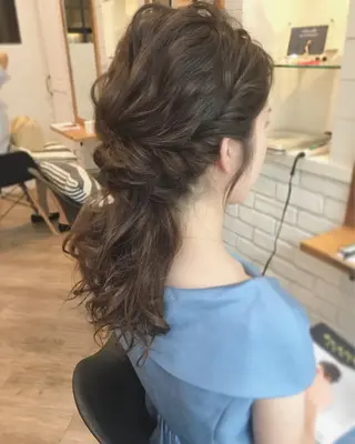 セミロング ヘアアレンジ ⭐️ アユミ⭐️のヘアスタイル