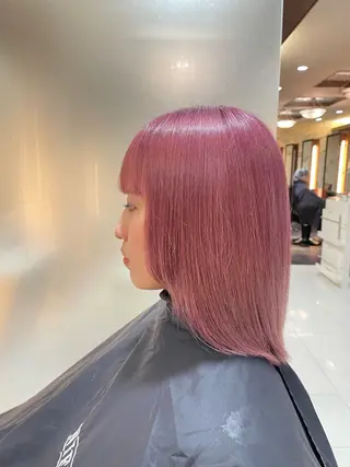 ミディアム カラー Zina熊本/山下 開世/縮毛矯正のヘアスタイル