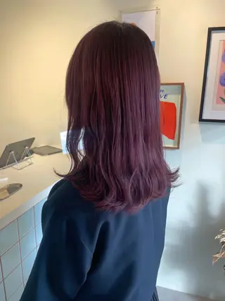 セミロング カラー 若月 あやかのヘアスタイル