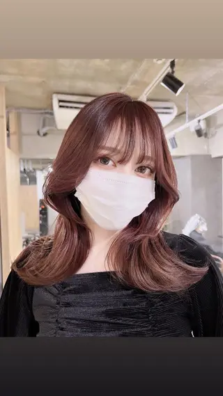 セミロング カラー 韓国レイヤー/ 顔周り💕田中将吾のヘアスタイル