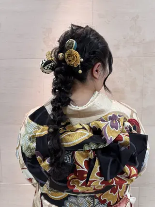 ロング ヘアアレンジ 暖色カラー /ヘアアレンジ/花鈴のヘアスタイル