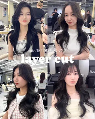 ロング カラー ヘアアレンジ 🤍layer🤍 リナのヘアスタイル