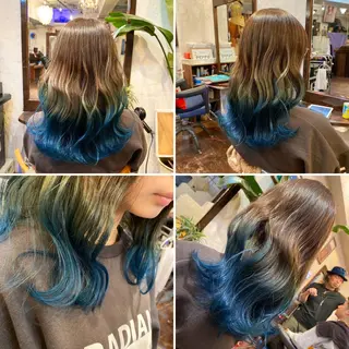 ロング カラー "PEPPU "所属・派手髪、ハイトーン ショートヘアShinのヘアスタイル