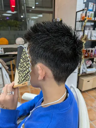 ショート メンズカット✂️ヘア セット✨️片本🌸のヘアスタイル