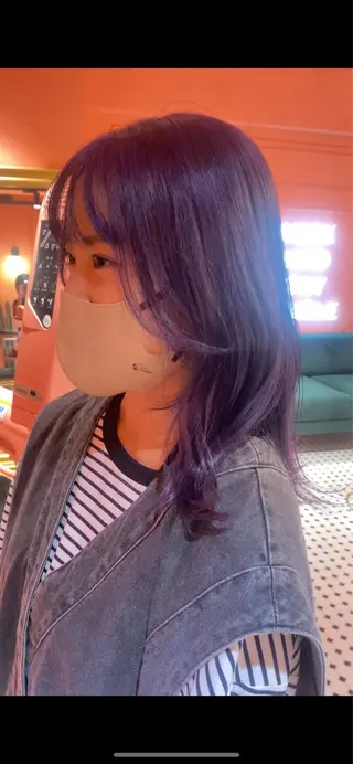 ミディアム カラー miyu カットモデル募集中のヘアスタイル