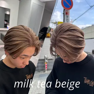 カラー R/🤎 パーマ&ブリーチ🔥のヘアスタイル