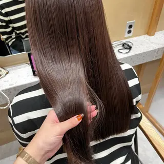 セミロング カラー ヘアアレンジ 🥀暖色韓国ヘア💕 保科侑花のヘアスタイル