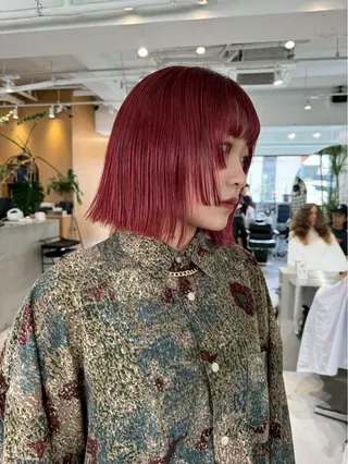 カラー カラー特化美容師 オレンジカラーのヘアスタイル