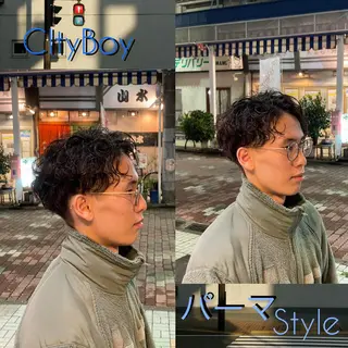 ショート パーマ メンズ 大人ショート🥂みつ はし こうだい🦕のヘアスタイル