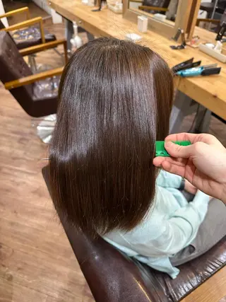 ミディアム パーマ little広島所属・【縮毛矯正】 予約リクエストのみ可のヘアスタイル