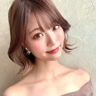 ミディアム カラー パーマ ヘアアレンジ Surpass所属・🌈小顔似合わせ SHIHO🌈のヘアスタイル
