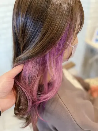 ロング カラー 尾森紳哉💎透明感/ デザインカラーのヘアスタイル
