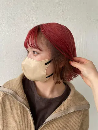 ミディアム カラー 木村 架音のヘアスタイル