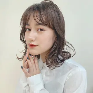 ミディアム カラー 🌱小顔ヘア/ボブ ミディアム/双葉🌱のヘアスタイル