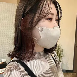 ミディアム カラー 中村 友香のヘアスタイル